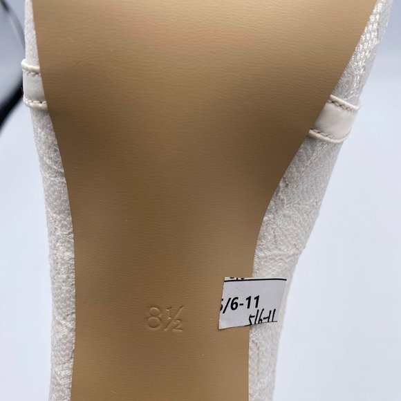 FSJ White Peep Toe Stilettos Heels Lace Wedding - Picture 9 of 9